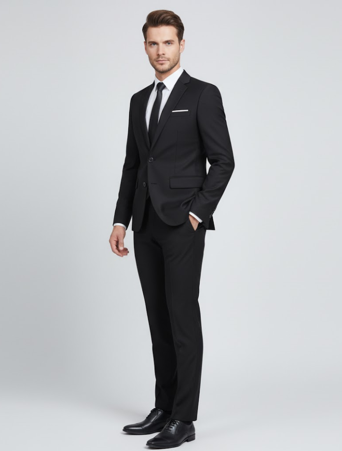 Conjunto formal de traje con corte estilizado para caballero