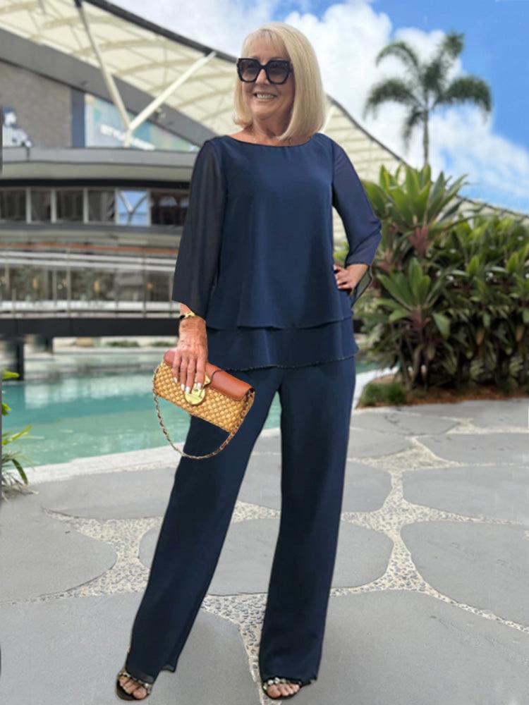 Conjunto Coordinado de Dos Piezas con Pantalón para Dama