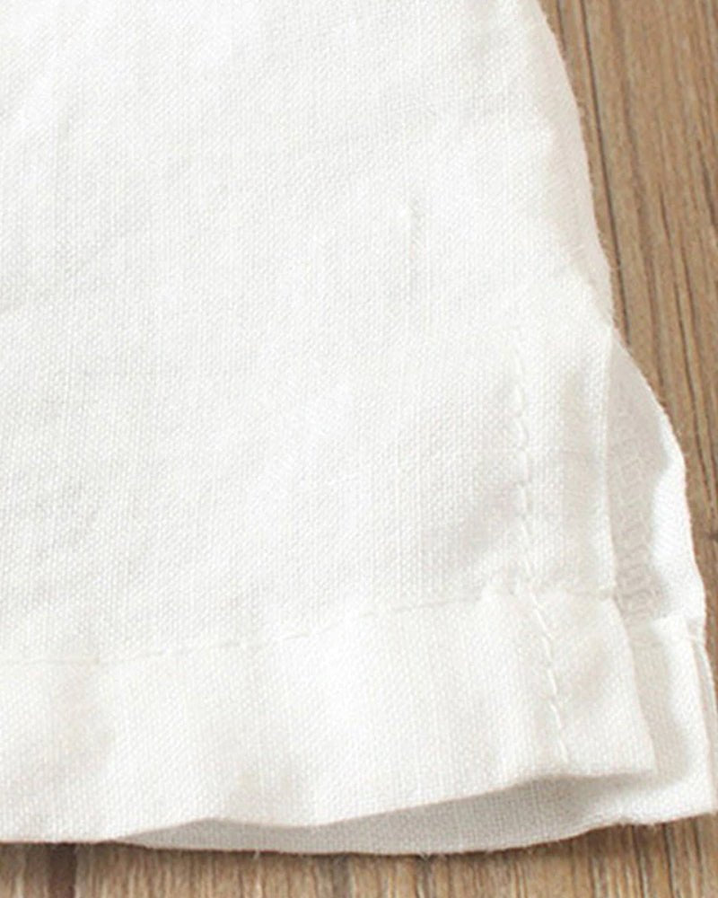 Blusa Holgada de Lino con Botones Frontales para Mujer