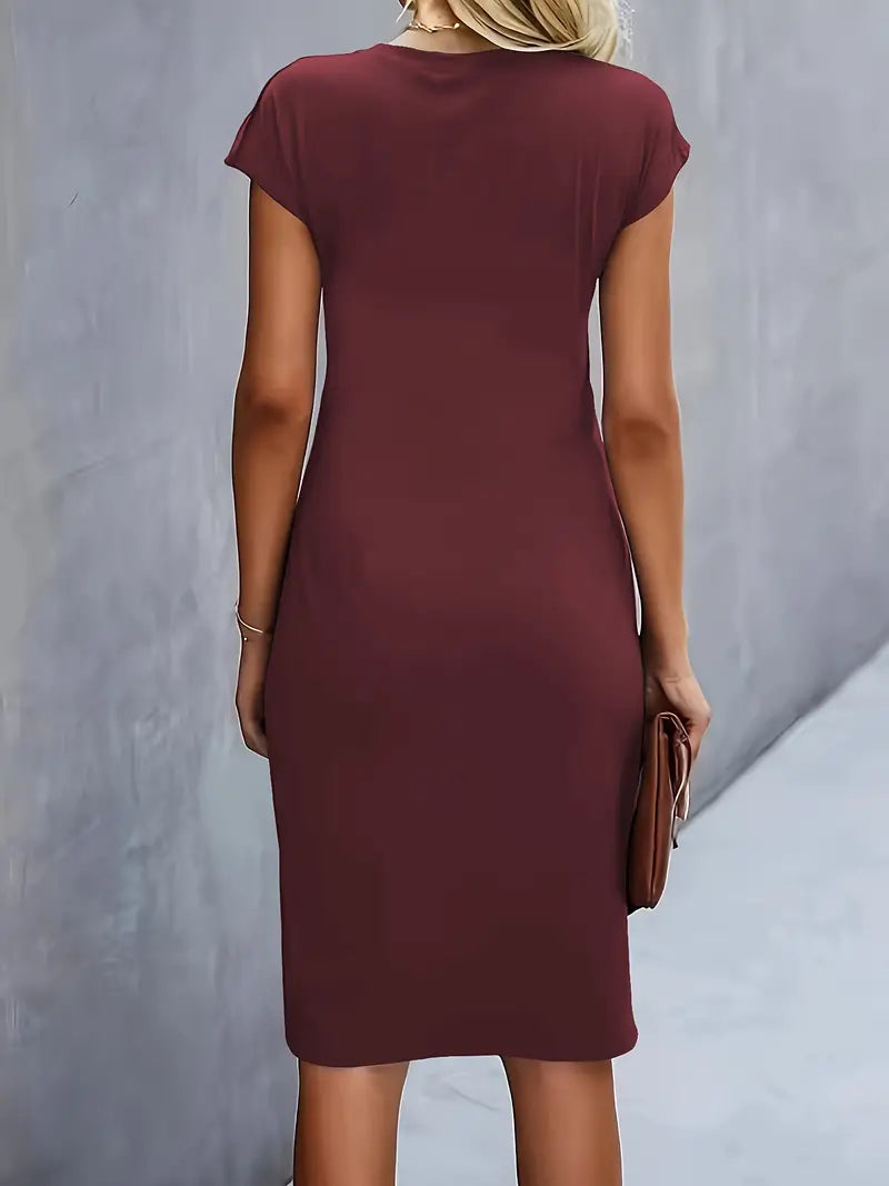 Vestido Midi Sofisticado de Silueta Clásica para Mujer