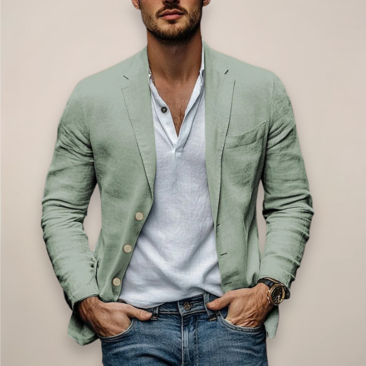 Blazer Casual y Ligero para Hombre de Corte Contemporáneo