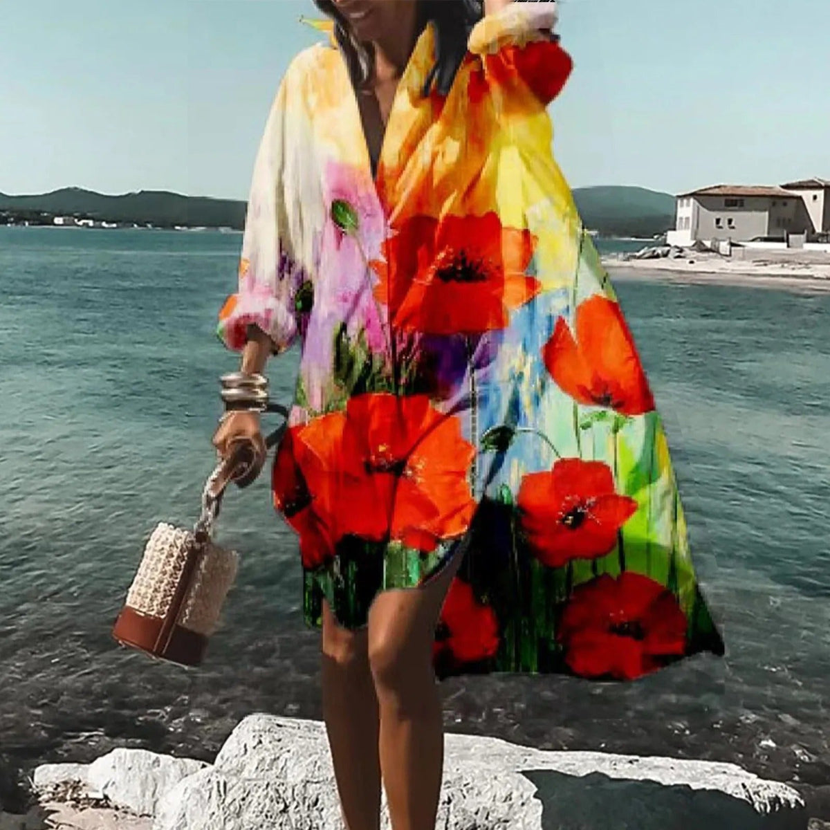 Vestido Camisero Casual de Silueta Fluida