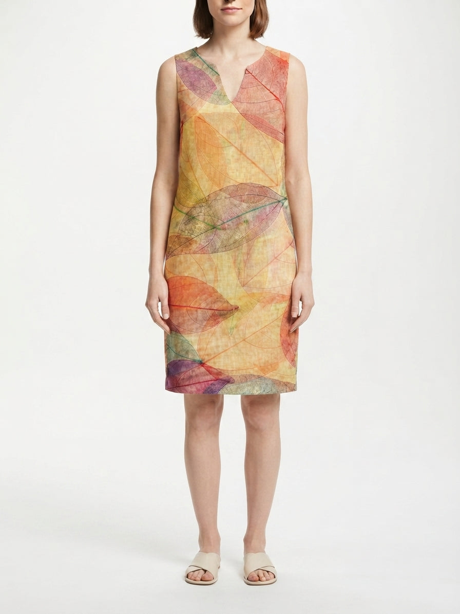 Vestido Midi Estampado de Corte Fluido para Mujer