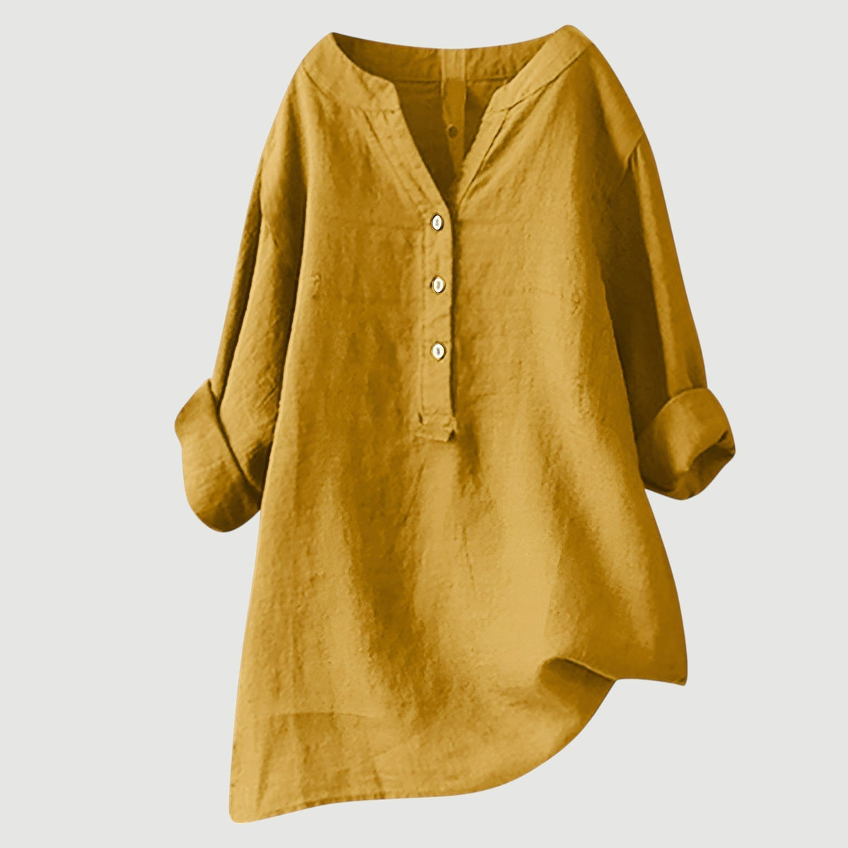Camisa femenina de corte relajado con botones frontales