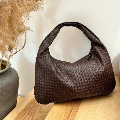 Bolso de Cuero con Textura Trenzada para Dama
