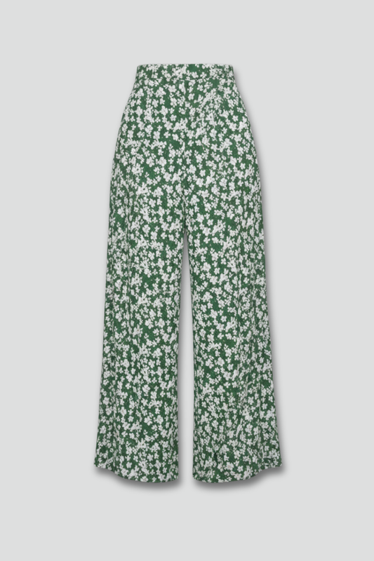 Pantalón Amplio de Corte Palazzo con Diseño Floral para Mujer
