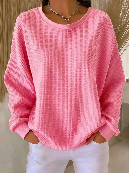 Suéter de punto con textura y silueta suelta para mujer