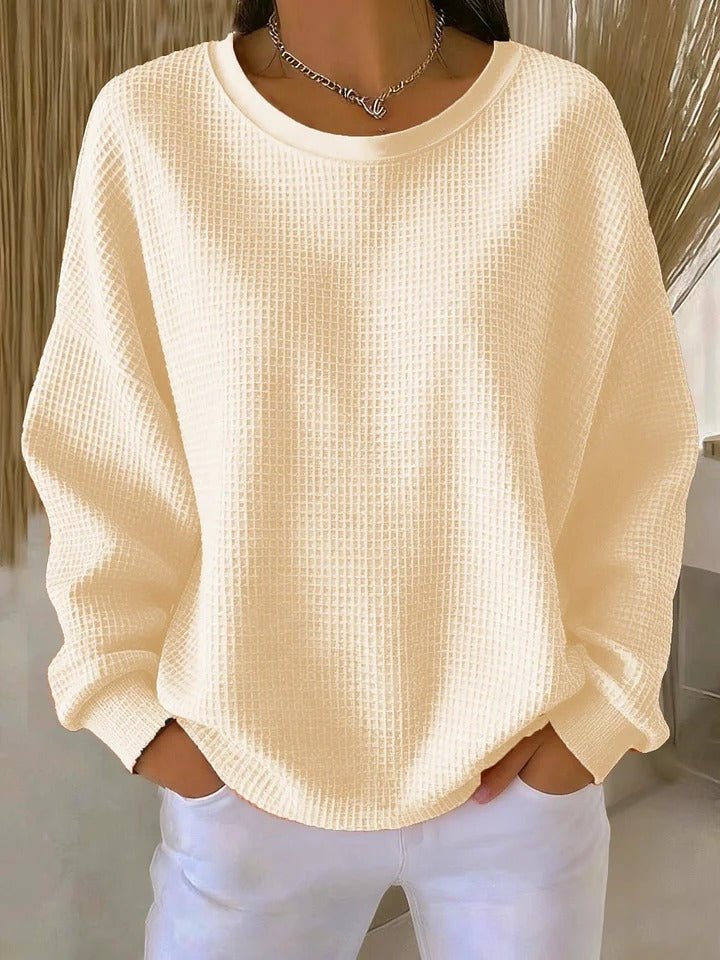 Suéter de punto con textura y silueta suelta para mujer