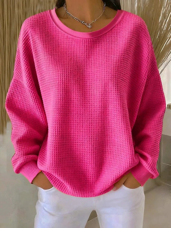 Suéter de punto con textura y silueta suelta para mujer