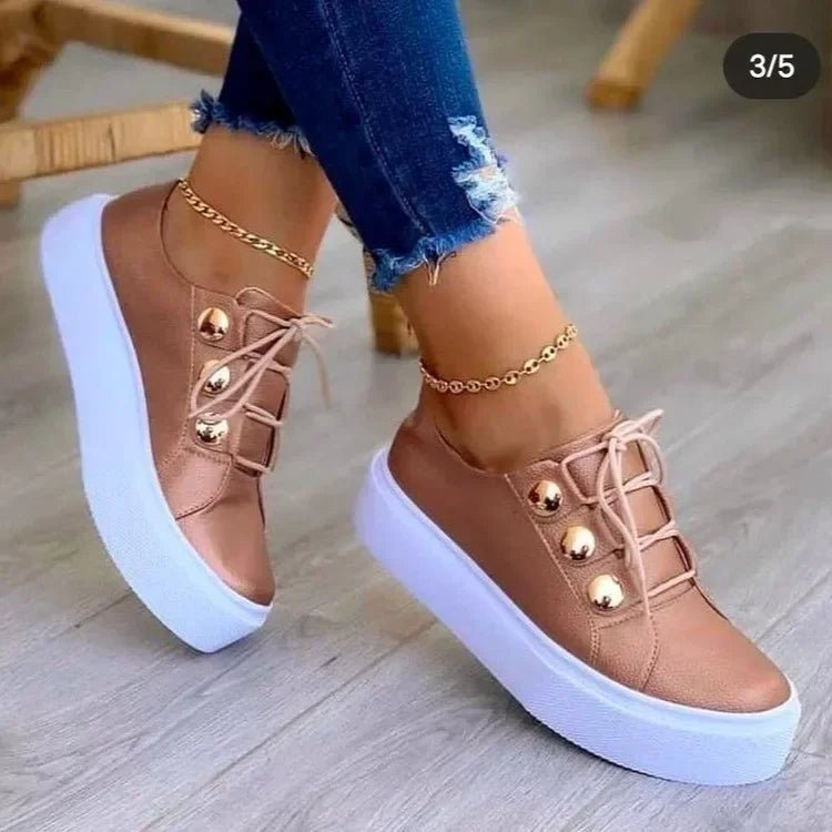 Tenis ortopédicos de plataforma con cordones para dama