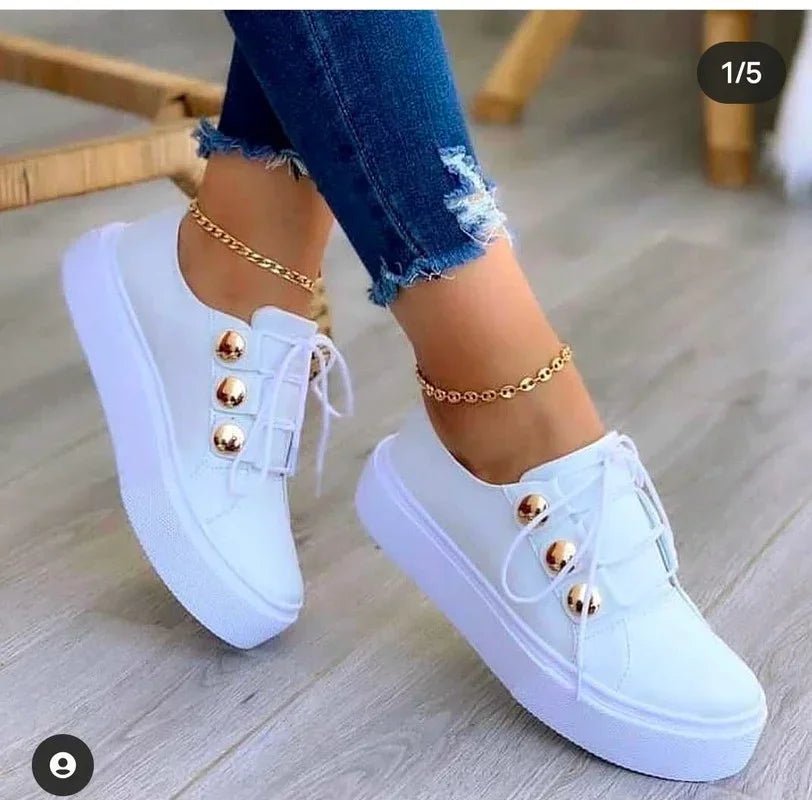 Tenis ortopédicos de plataforma con cordones para dama