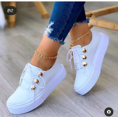 Tenis ortopédicos de plataforma con cordones para dama