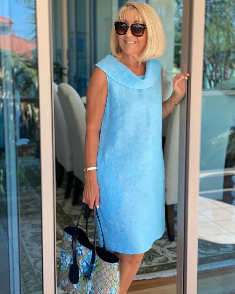 Vestido Fresco sin Mangas de Corte Relajado para Mujer