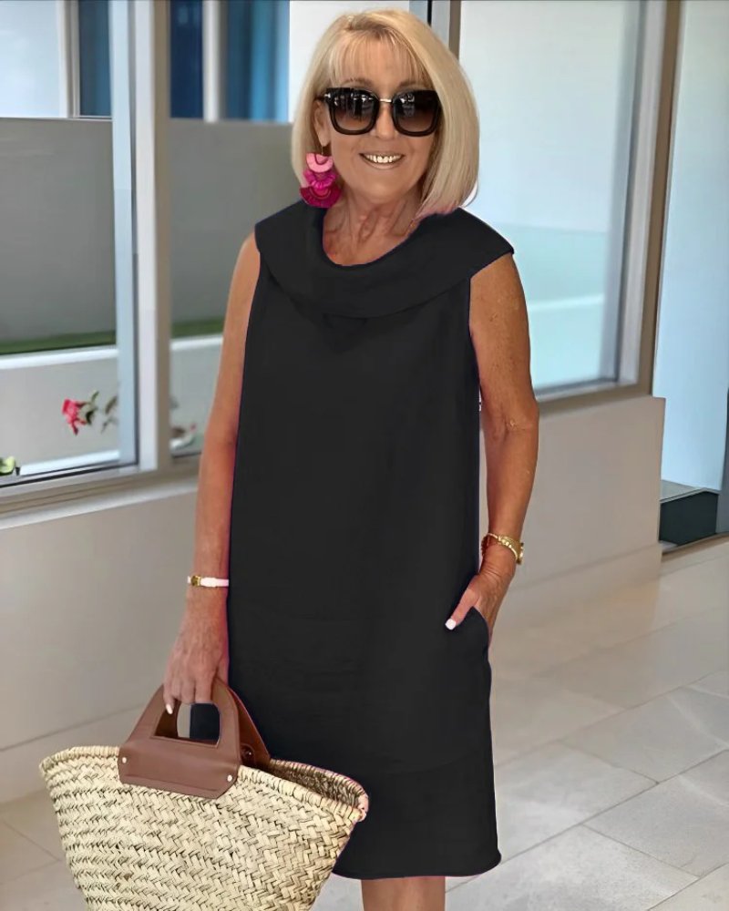 Vestido Fresco sin Mangas de Corte Relajado para Mujer