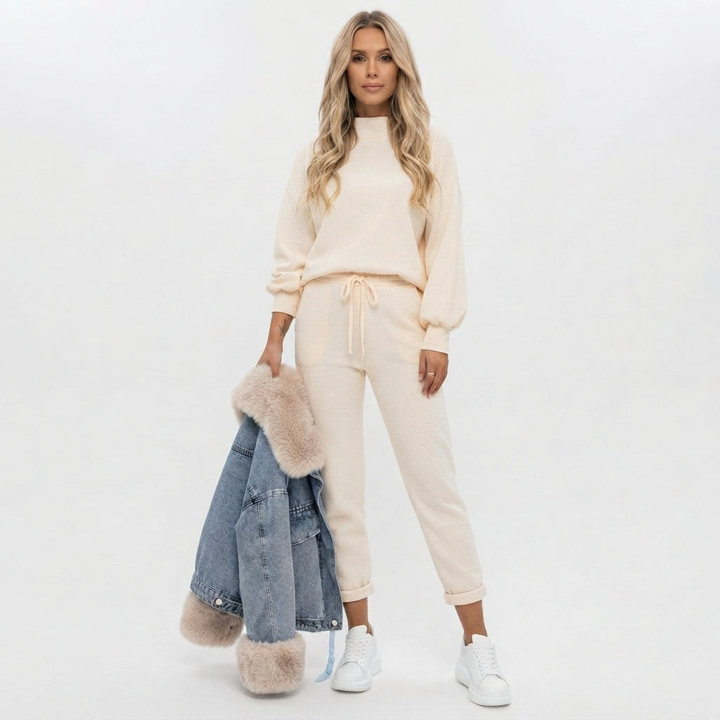 Set Casual de Dos Piezas de Corte Holgado para Mujer