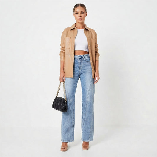 Pantalón Denim de Corte Recto para Mujer