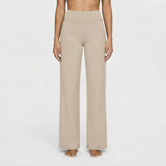 Pantalón Femenino de Corte Amplio y Tiro Alto