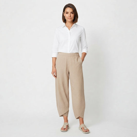 Pantalón Tobillero de Silueta Ancha para Mujer