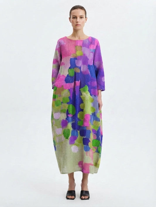 Vestido Largo Casual con Estampado Floral para Mujer