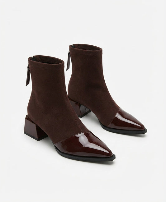 Botines Femeninos para Clima Frío con Tacón Ancho