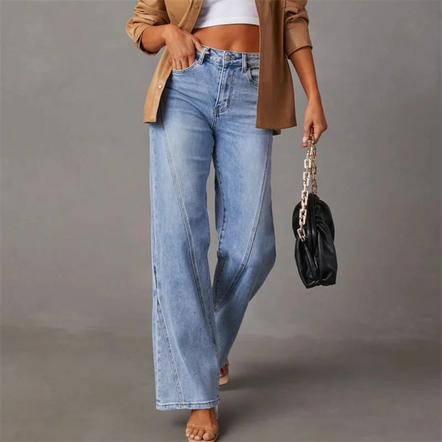 Pantalón Denim de Corte Recto para Mujer