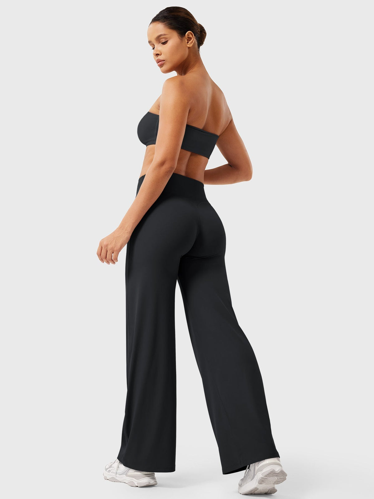 Pantalón Casual de Talle Alto y Corte Acampanado para Mujer